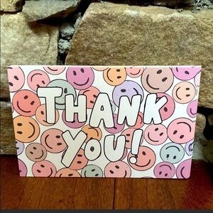 50 THANK YOU Inserts SMILEYS 4x6 Thick Card Stock Blank on Back TOP SELLER!